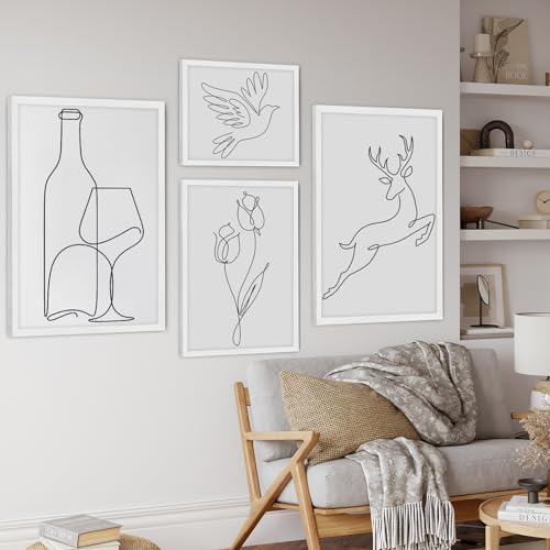 puthiac 16x24 White Oak Wood Picture Frame - Minimalist 16x24 Poster Frame, 16"x24" Frame Wood, Natural Solid Wooden Picture Frames for Wall Art Photo and Prints (1 Pack, White)