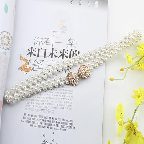 Elastic Pearl Belt for Womens Pearls Waist Chain Formal Dress Belt Wedding Bridal Sash Belt2