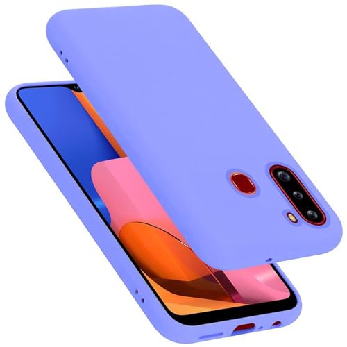 Cadorabo Funda de Silicona Compatible con Samsung Galaxy A21, Funda Protectora de Cuerpo Completo para Galaxy A21- Resistente a arañazos y Golpes Fina Funda de TPU - Liquid Lila Claro