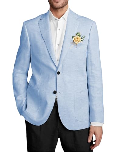 Mens Linen Suit Blazer for Men Casual Linen Suits for Men Summer Linen Blazers Wedding Prom Party