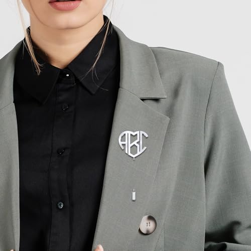 Image of Custom Lapel Pin for Women Men - Name Brooch Pin Personalized Stainless Steel for Wedding Business Party - Gold /Silver /Black Customized Jewelry Gifts