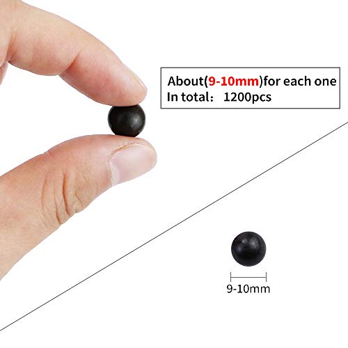 Weoxpr 1200 Pieces Biodegradable Slingshot Ammo Balls, 9-10Mm Hard Slingshot Clay Ammo, Dark Brown #TOP3