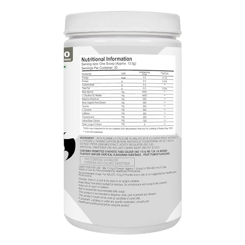 Image of True Nutrition - Alpha Pre-Workout (400g, 30 Servings) | Fruit-Punch | Beta Alanine | Caffeine | L-Citrulline | Beet Root Extract | Velvet Bean Extract | Insane Pump | Extreme Energy | Enhanced Focus