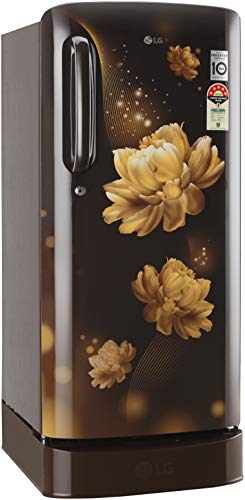 Image of LG 190 L 4 Star with Inverter Single Door Refrigerator (GL-D201AHCY, Hazel Charm, Base stand with drawer)