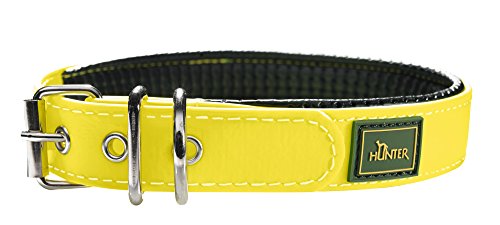 Hunter Hundehalsband Convenience Comfort, Kunststoffmaterial, Neoprenpolsterung 65, neongelb