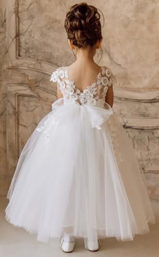 Lace Tulle Flower Girls Dresses for Wedding Junior Bridesmaid Dresses Princess First Communion Dress PT1153