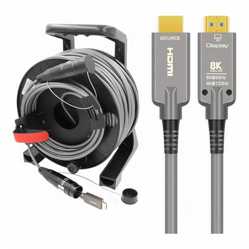 LAiDEWEiSi 328�t�B�[�g/100m �A�[�}�[�h 8K ���t�@�C�o�[ HDMI 2.1 �A�N�e�B�u���P�[�u�� PCD235�h���� 10�M�K�r�b�g 48Gbps 8K@60Hz 4K@120Hz eARC HDR Dolby HDCP 2.3 ����