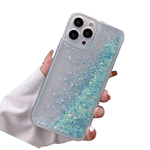 Rnrieyta Bling Liquido Luminoso Custodia per iPhone 12 Mini,Glitter Luminosa Sabbie Mobili Trasparente Cover Ragazze Donne Silicone Protettivo Brillantini Case