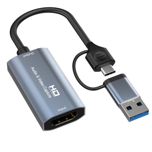 Image of SANCY USB to HDMI Capture Card - Full HD 1080P@60Hz, Plug & Play Video Recorder and Streaming Device - Black