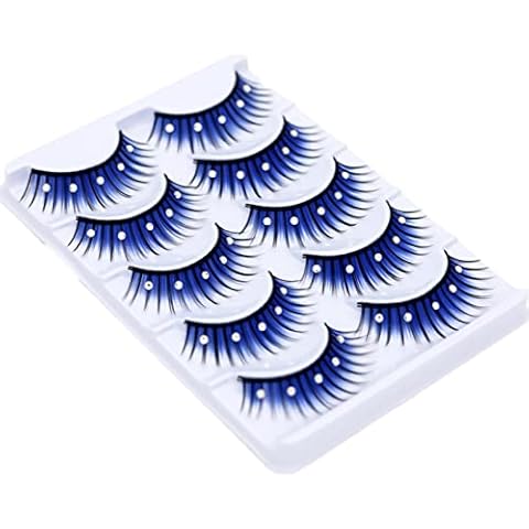 WVRLY 5 Pairs Fluffy Rhinestone Eyelashes Cover