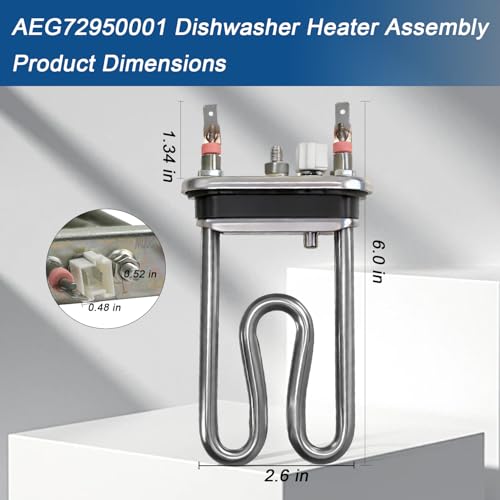 Image of Dishwasher Heater Assembly Compatible with LG LDF5545ST LDS5811ST LDS5811BB Dishwasher Replace#: AEG72950001 2657686 PS7788065