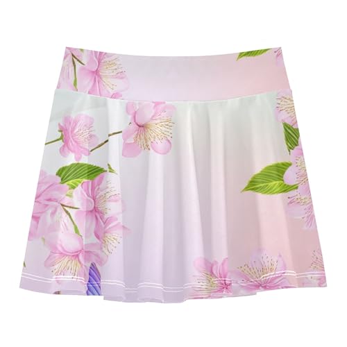 Tennis Skirts Kids Pink Cherry Blossom Flowers Athletic Shorts Girls Skorts Flowy Flowy Skirt 4t