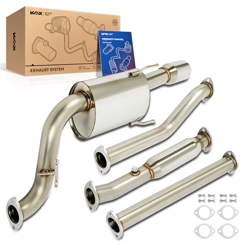 KAX Stainless Steel Cat Back Exhaust System Compatible with 1993-1997 Toyota Corolla