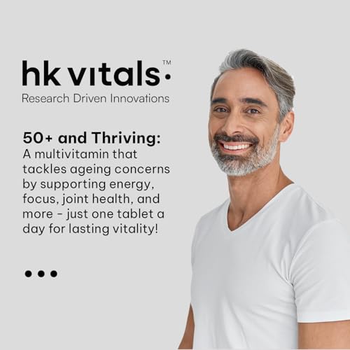 Image of hk vitals Multivitamin Adults 50+ (60 Tablets) | Daily Multivitamin for Men & Women | Healthy Ageing | For Joints, Heart, Gut, Eye, Cognition & Energy