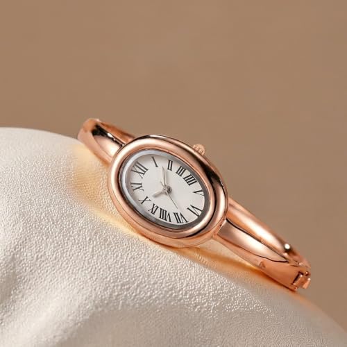 Image of Shocknshop Elegant Oval Roman Dial Women Quartz Fashion Bracelet Strap Ladies Wrist Watch for Woman and Girls -WCH197