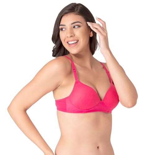 Image of Komli - Heavily Padded Push-Up Bra - Cotton Rich - Balconette - 3 /4th Coverage, Seamless, Wireless, Multiway Straps - T-Shirt Bra