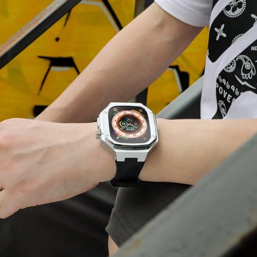 Correa de goma de 49mm y carcasa de metal para Apple Watch Ultra 2