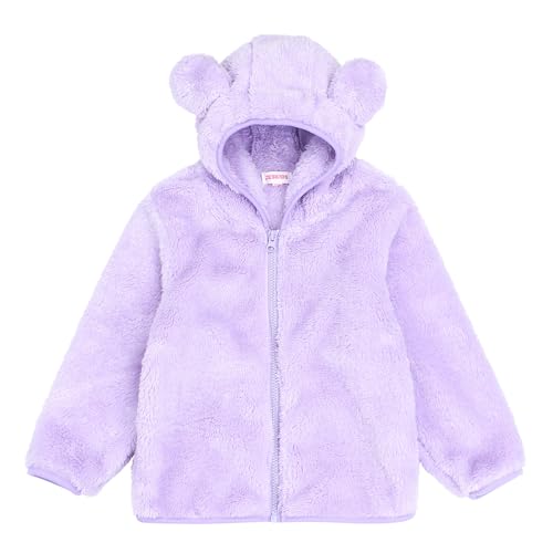 Image of Toddler Girls Boys Fleece Hoody Jacket Zip Up Teddy Coat Warm Winter Outwear