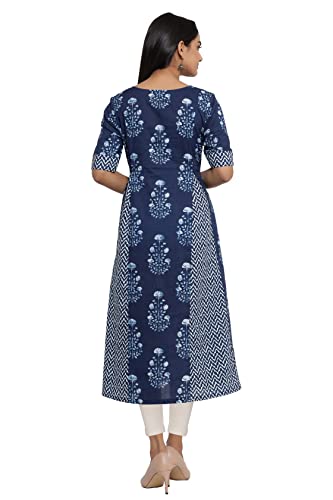 Image of COTLAND Fashions Jaipuri Cotton A-Line Anarkali /Flared Printed Kurti for Women