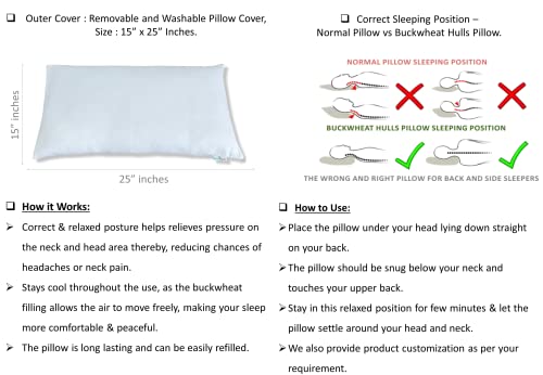 Image of Buckwheat Hulls Pillow |Pillow for Neck Pain | Shoulder Pain | Back Pain | Other Sleeping Problem (White Blush Printed)