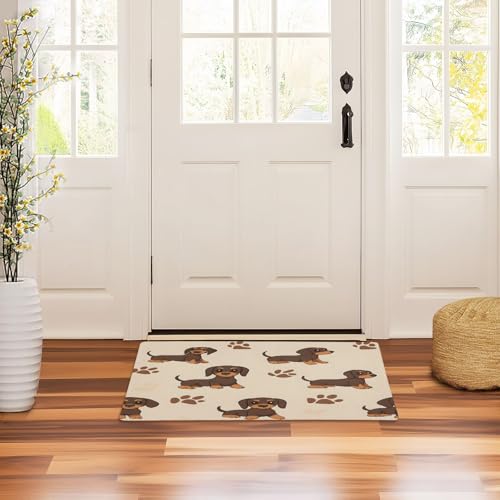 Paillasson intérieur teckel marron idéal pour garder une entrée propre en hiver - 8
