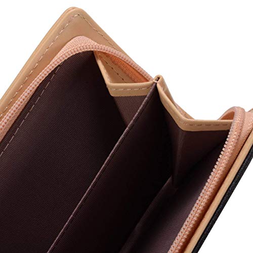 Handcrafted Women's Rose Gold Vegan Leather Leaf Bi-fold Card Coin Holder Long Wallet3