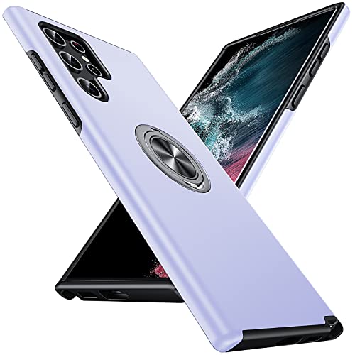 Anqrp Hiddenian Serier Funda Samsung Galaxy S22 Ultra 5G, [Pata de Cabra Empotrada] [Disipación de Calor] Funda Protectora Prueba de Golpes para Samsung Galaxy S22 Ultra 6.8 Pulgadas, Púrpura