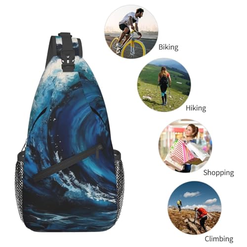 Mochila tipo sling pequeña para hiking unisex negra miniatura 6