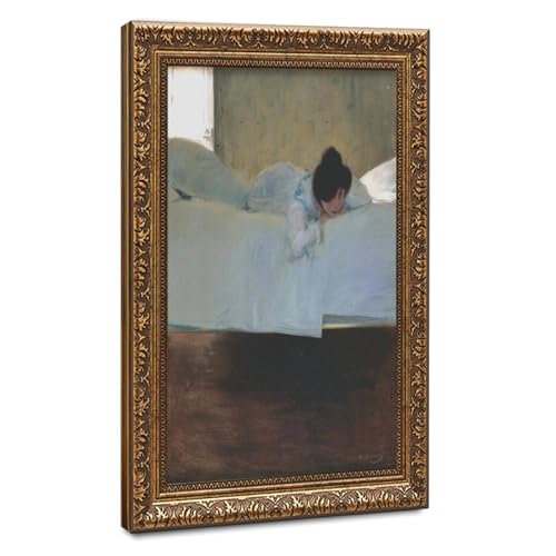 Poster Laziness Ramon Casas en toile imprimée tableau mural vintage de 30x45 cm