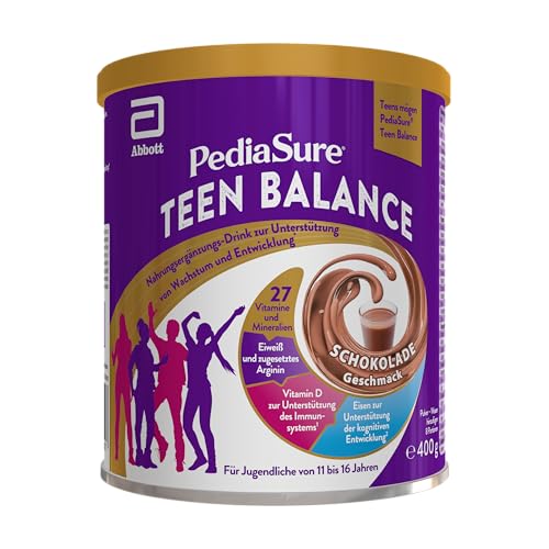 Pediasure Teenbalance Schockolade 400g| leckerer Nahrungsergänzungsshake für Teens 11-16 Jahren| mit 27 Vitaminen & Mineralien, Protein| unterstützt Wachstum, Entwicklung, Immunität