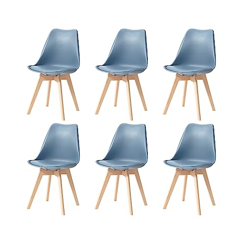 Grandca Home Pack De 6 Sillas De Comedor, Silla De Cocina Nórdica, Patas De Madera De Haya, Asiento Tapizado, Sillas Escandinavia Para Salón,Azul Marino Grandca Home Pack De 6 Sillas De Comedor, Silla De Cocina Nórdica, Patas De Madera De Haya, Asiento Tapizado, Sillas Escandinavia Para Salón,Azul Marino