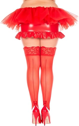 Image of ToBeInStyle Womens Beautiful Backseam Fishnet Thigh High Stockings