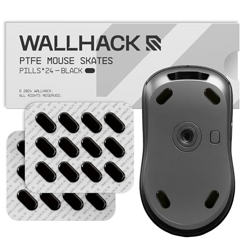 Image of WALLHACK PTFE Mouse Sole Pill Type | Premium Universal Sole for Gaming Mouse | Smooth Gliding with Cloth and Glass Mouse Pad | Customize Speed Control | Quick and Easy Installation | Black 7mm x 14mm