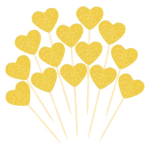 Lusofie 585041_1_0DVXYSKA 30Pcs Heart Cupcake Toppers Sweet Love Theme Wedding Engagement Cupcake Toppers Gold Glitter Heart Birthday Valentine'S Day Party Decorations thumb #8
