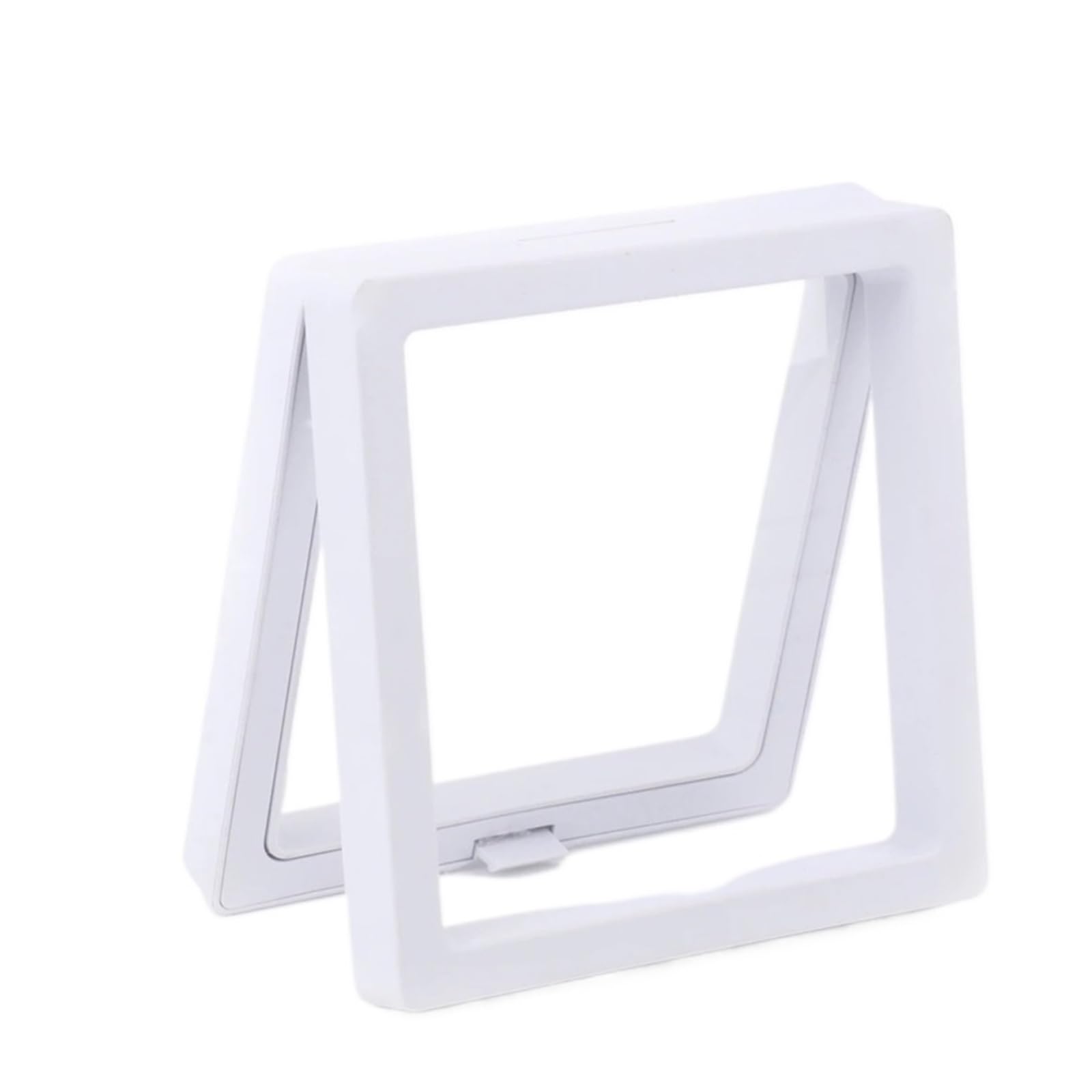 20pcs PE Film Jewelry Storage Box 3D Packaging Case Gemstone Free Stand Floating Frame Membrane Ring Earrings Necklace Display Holder For Earring Necklace Bracelet(White-9x9cm)
