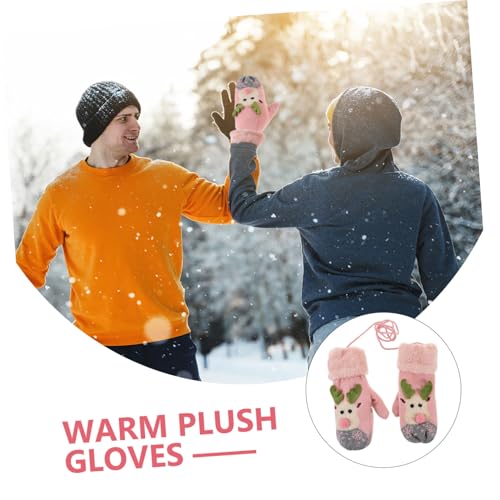 Didiseaon 1pair Warm Boys and Girls Gloves Adorable Outdoor Cycling Gloves for Plush Neck Hanging Design Christmas for Christmas Tree Double4