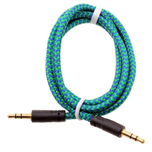 Cable Auxiliar Jack 3.5mm Verde Trenzado 1 m
