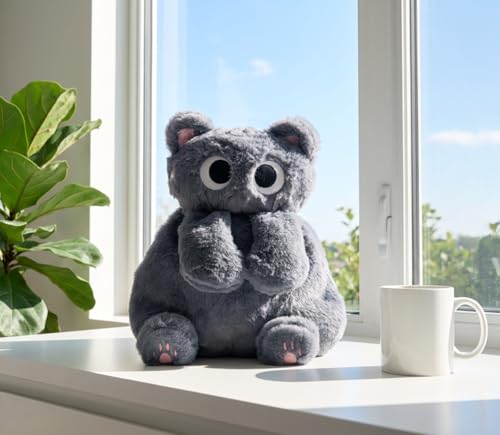 Image of Grey Cat-Shaped Backpack-Novelty Fashion Backpack for Travel, Daily Carry& Festivals
