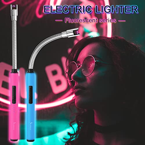 SUPRUS Candle Lighters Rechargeable Lighter with 360° Flexible Neck Blue - Image 2