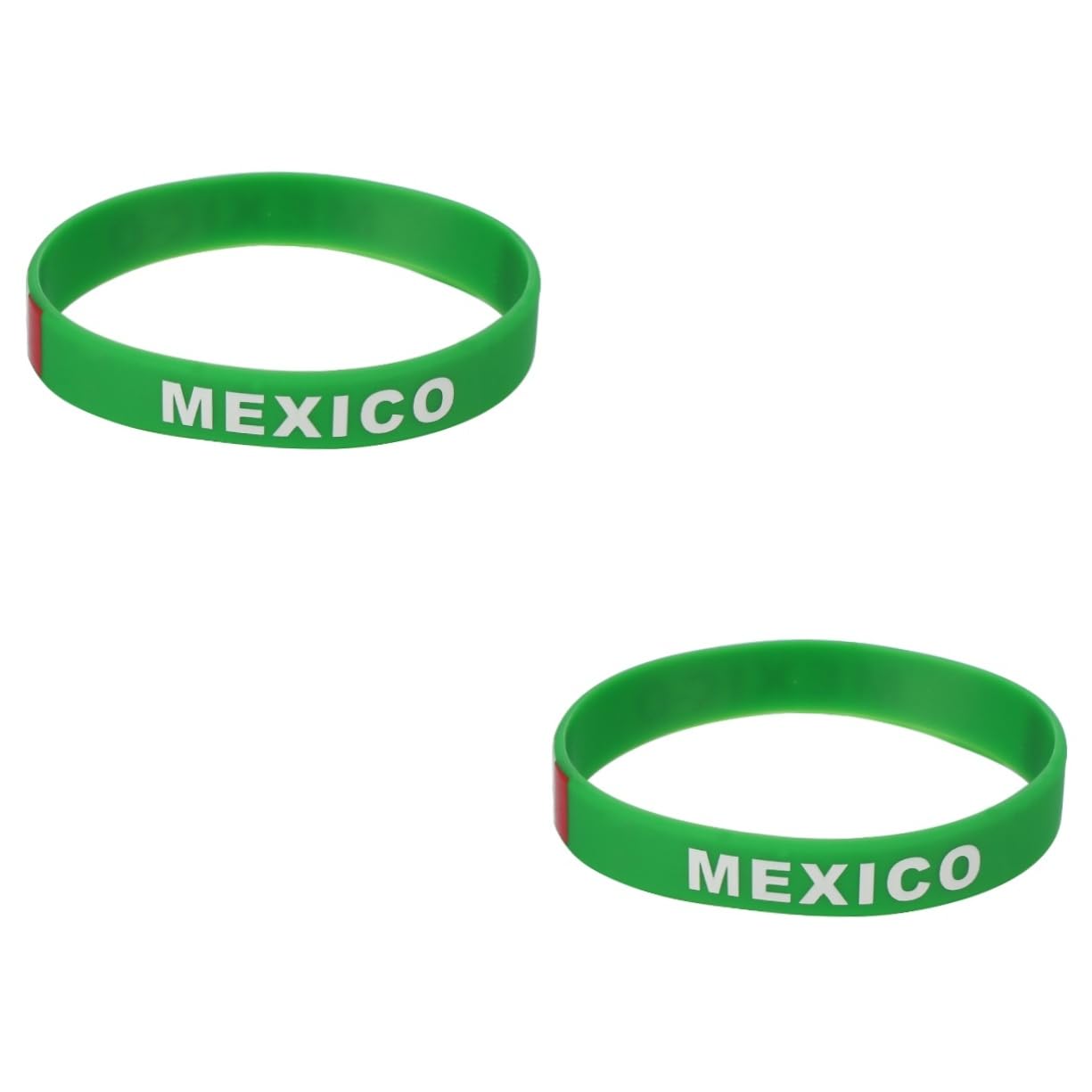 VANZACK 2sets Mexico Country Flag Wristband Silicone Sports Fan Wrist Straps Comfortable One Size Fits 6pcs*2