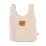 Niedliche Cartoon-Bär-Handtasche Für Damen, Fleece-Einkaufstasche Mit Großem Fassungsvermögen Und Bequemem Griff Für Den Täglichen Gebrauch Und auf Reisen(Beige)