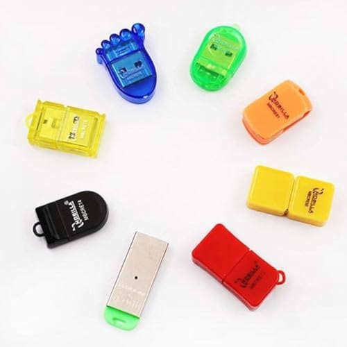 Image of Original Mini Good Speed USB Card Reader, Support TF MicroSD Mobile Memory Card, Multi-Color (Pack of 2)
