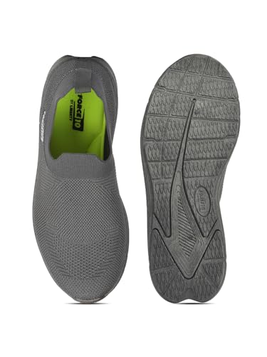 Image of Liberty Force 10 Black & Dark Grey Running Shoes for Men - Knit-Mesh