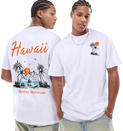 Men's Shirts Graphic Tees - Cotton Short Sleeve Mens T-Shirt Crewneck Design Funny Novelty Tee for Adult Male