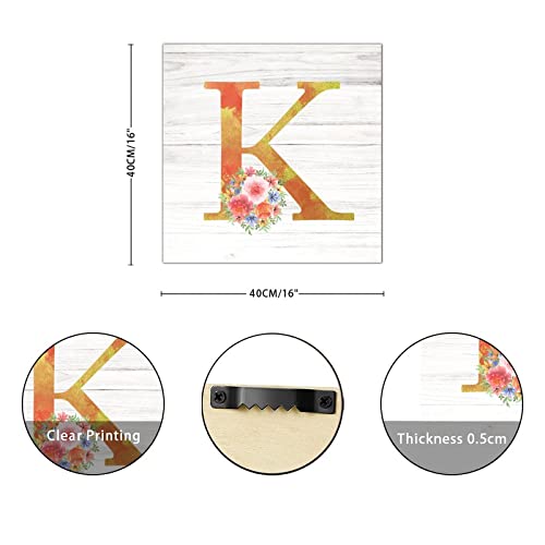Lettres K en bois monogramme aquarelle rose 40cm pour décoration murale de salon - 3