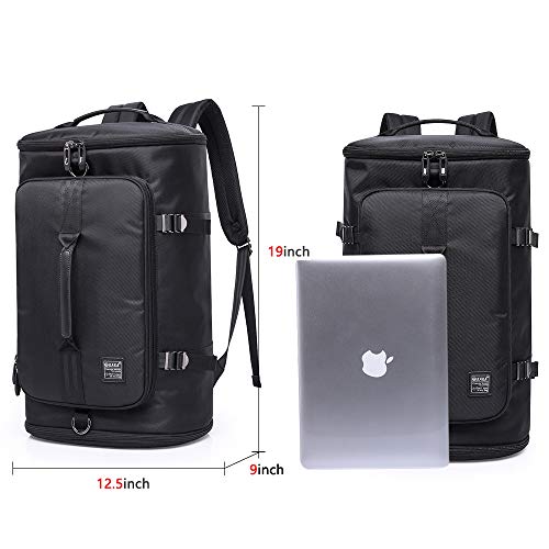 KAKA Travel Duffel Backpack, Outdoor Travel Bag with Shoe Compartment, Laptop Bookbag Weekender Overnight Carry On Daypack Water-Resistant College Bookbag Camping Rucksack Luggage for Men and Women…