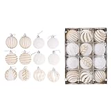 Photo Gallery facaiio set di 12 palline di natale da 6 cm, in pet rosso e bianco, decorazioni per albero di natale, per vacanze, matrimoni, feste e decorazioni per la casa Photo Gallery facaiio set di 12 palline di natale da 6 cm, in pet rosso e bianco, decorazioni per albero di natale, per vacanze, matrimoni, feste e decorazioni per la casa