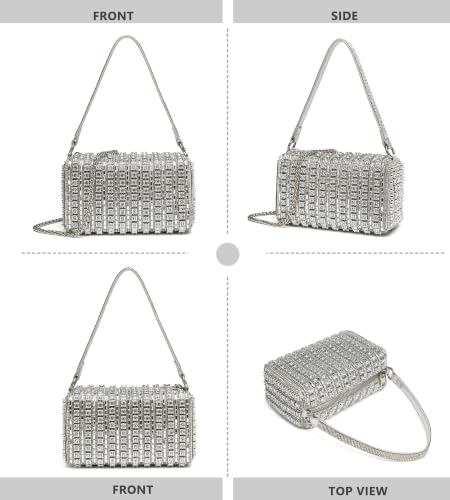 Image of Sweetovo Rhinestone Clutch Purse, Sparkly Evening Bag with Chain for Women