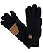 C.C Unisex Cable Knit Winter Warm Anti-Slip Touchscreen Texting Gloves, Black