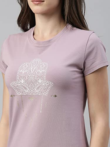 Image of Enamor Short Sleeve Crew Neck Regular Length Basic Crew T-Shirt - Slim Fit, Soft and Breathable Stretch Cotton - E147